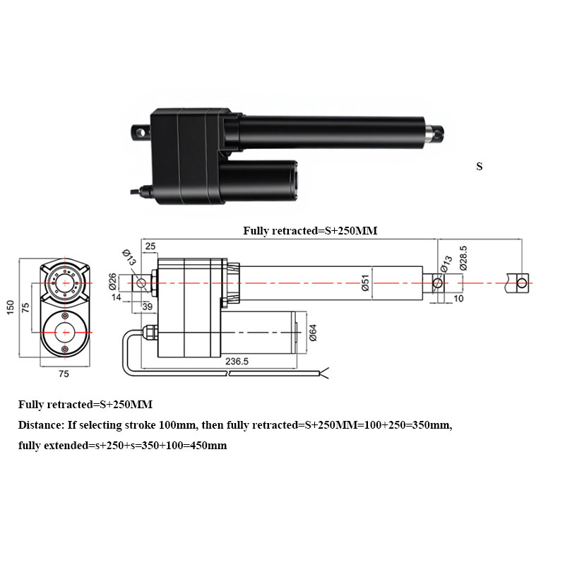 Aktuator Linear DC 12V 24V 700 - Fishing Rod Telescopic ulasan dan harga